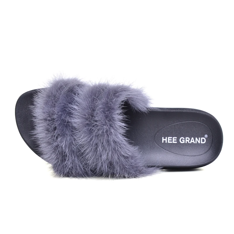 HEE GRAND/2017 пляжные шлепанцы Повседневные тапочки на меху обувь платформе женские