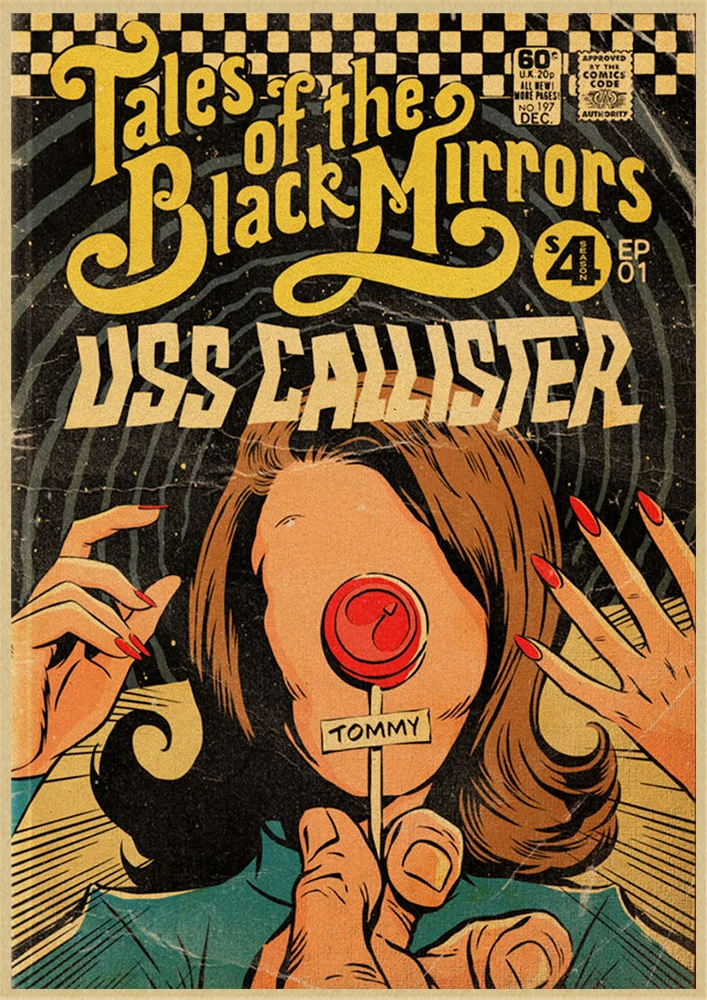 Classic Movie Black Mirror Vintage Kraft Paper Poster Good Quality Painting Retro Poster For Home Bar Wall Deco - Цвет: Цвет: желтый