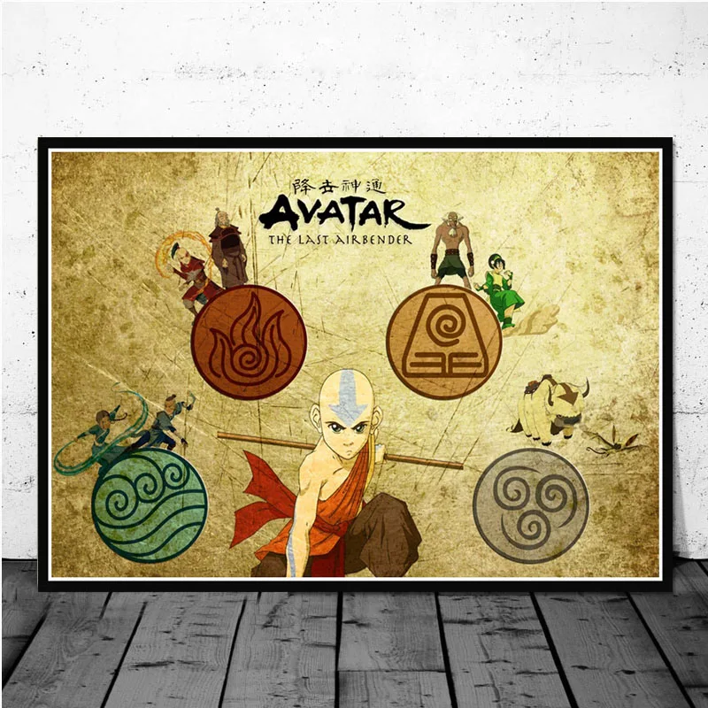 Постеры и принты Аватар Последний Airbender Aang Fight аниме плакат стены искусства картина холст живопись для комнаты домашний декор