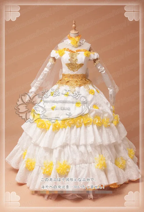 

Anime! Sword Art Online Sao Alo Card Platinum Wedding Dress Cosplay Costume Custom-made Size For Women Free Shipping