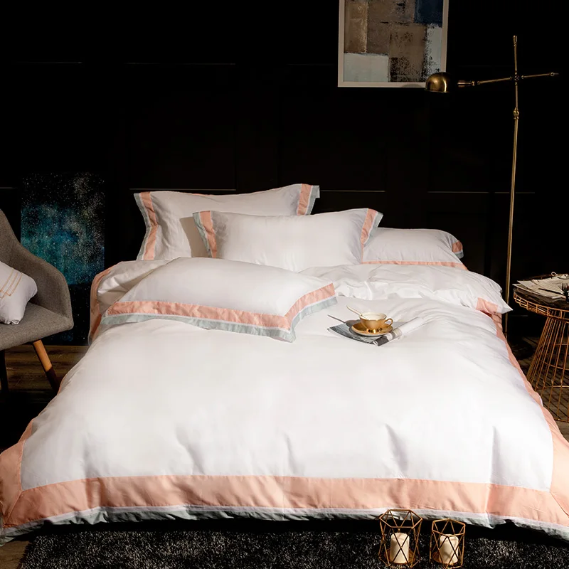 Египетский хлопок Пододеяльник Набор алмазной вышивки 4 шт. Queen/King Размеры