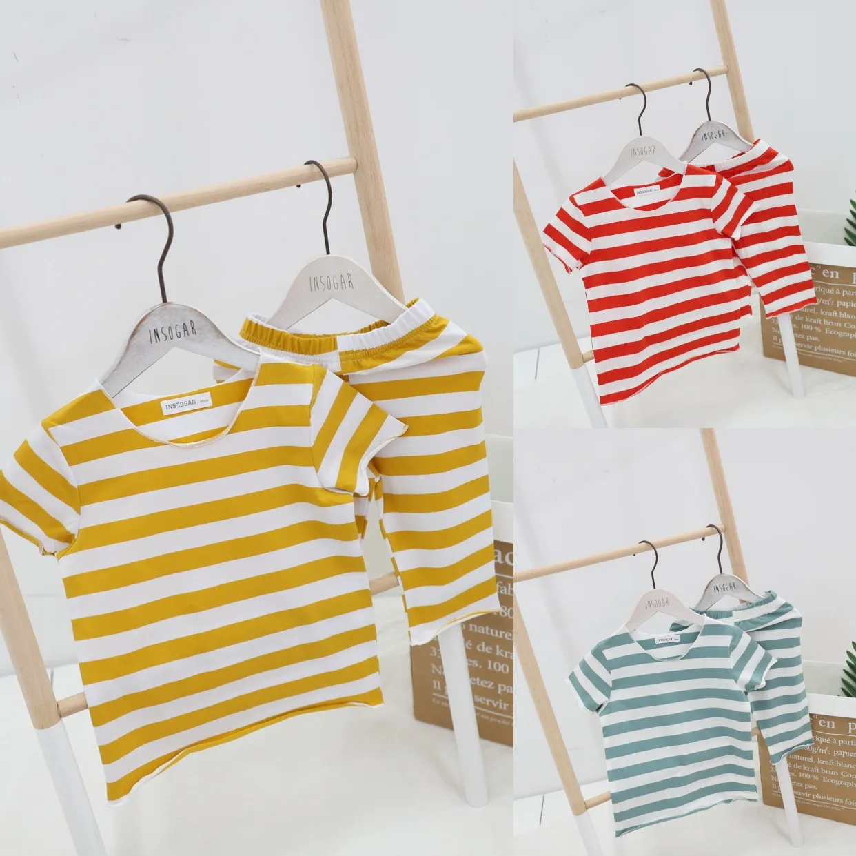 Новинка 2018 года Корейская версия детской домашней одежды в полоску детская