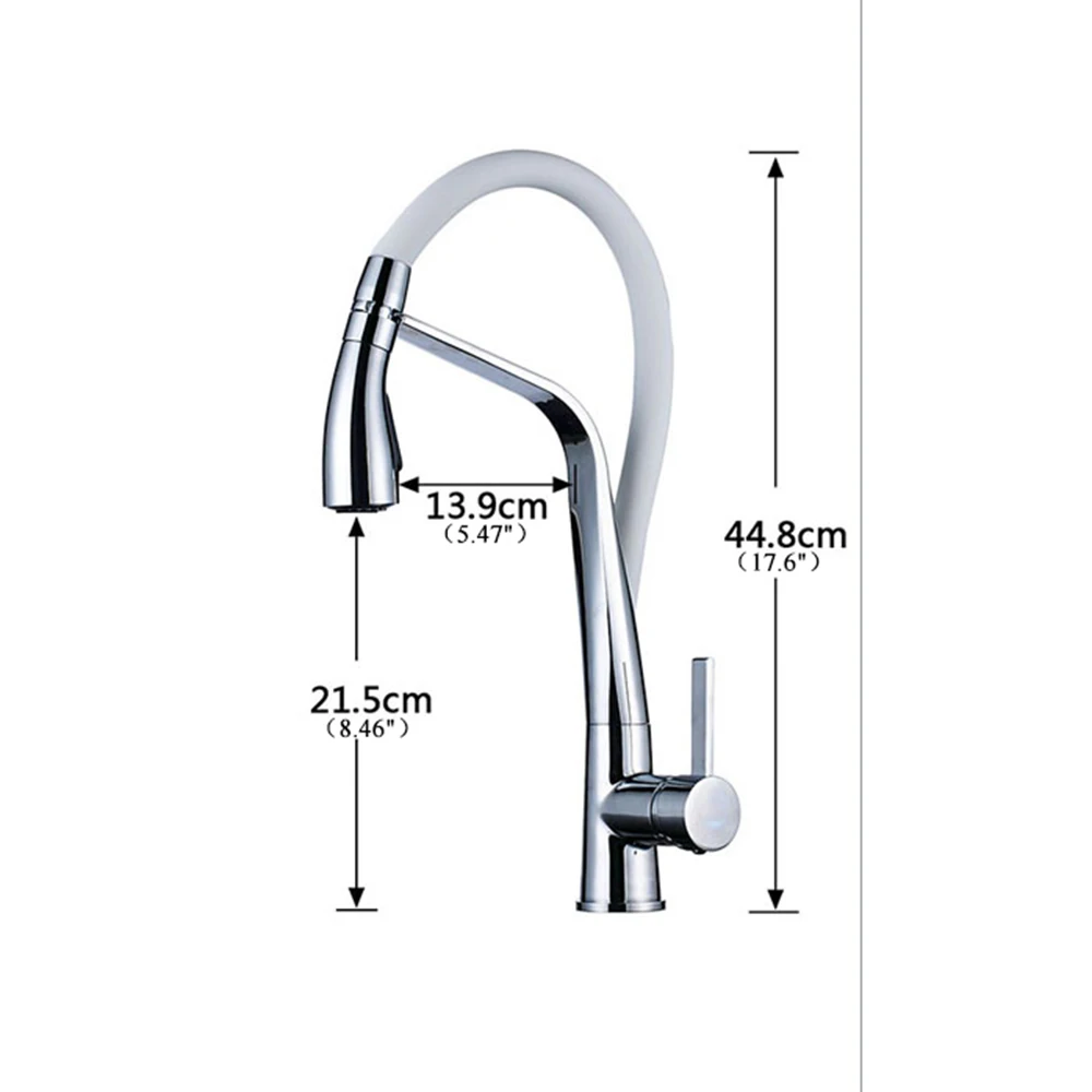 Chrome White/Black Kitchen Faucet Deck Mounted Hot Cold Water Mixer for Pull Down Crane 2 Function Spout | Обустройство дома