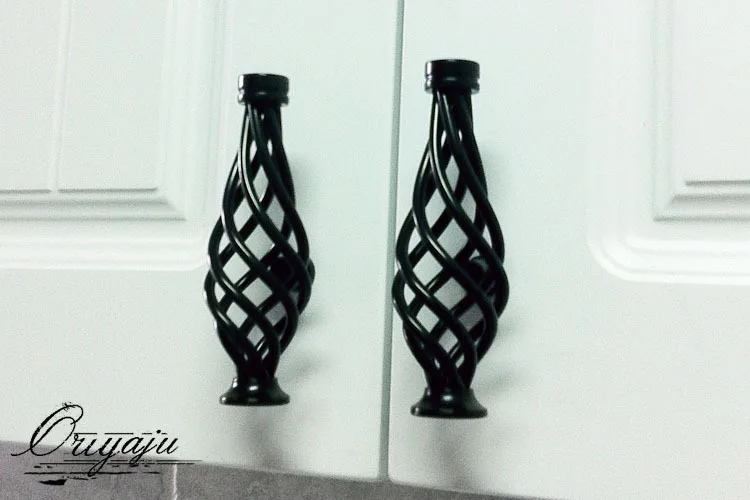 Матовые черные ручки для кухонных ящиков мебельной фурнитуры (Д: 112 мм)|kitchen