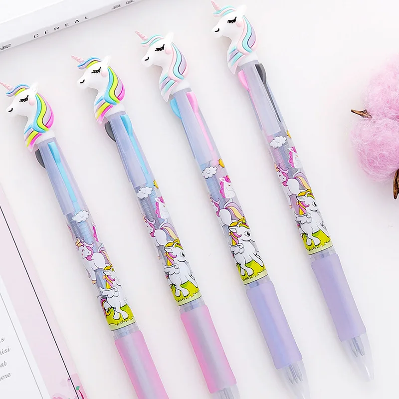 

Creative lovely Cartoon Unicorn 3 Colors 6 Color Chunky Ballpoint Pen School Office Supply Gift Stationery Papelaria Escolar
