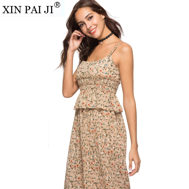 Летнее платье 2018 100% хлопок Vestidos женское сексуальное Плиссированное пляжное с
