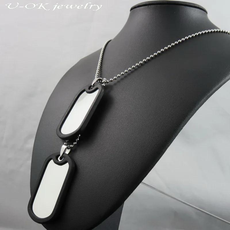 Мода 316L нержавеющая сталь пустые dogtag ожерелье кулон военная армия собака тег с