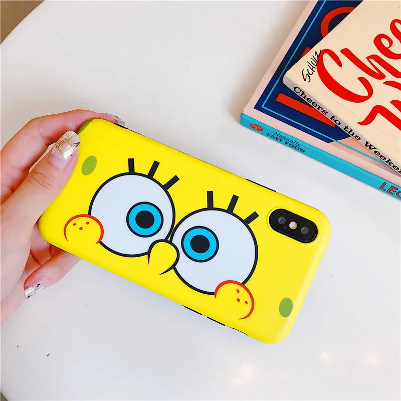 Американская анимация SpongeBob квадратных брюк чехол-бампер чехол для iPhone 6 S Plus 7 plus 8