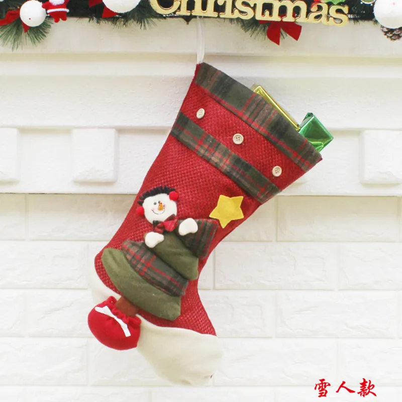Рождественские носки большой Размеры Санта Клаус Снеговик носок Рождественский