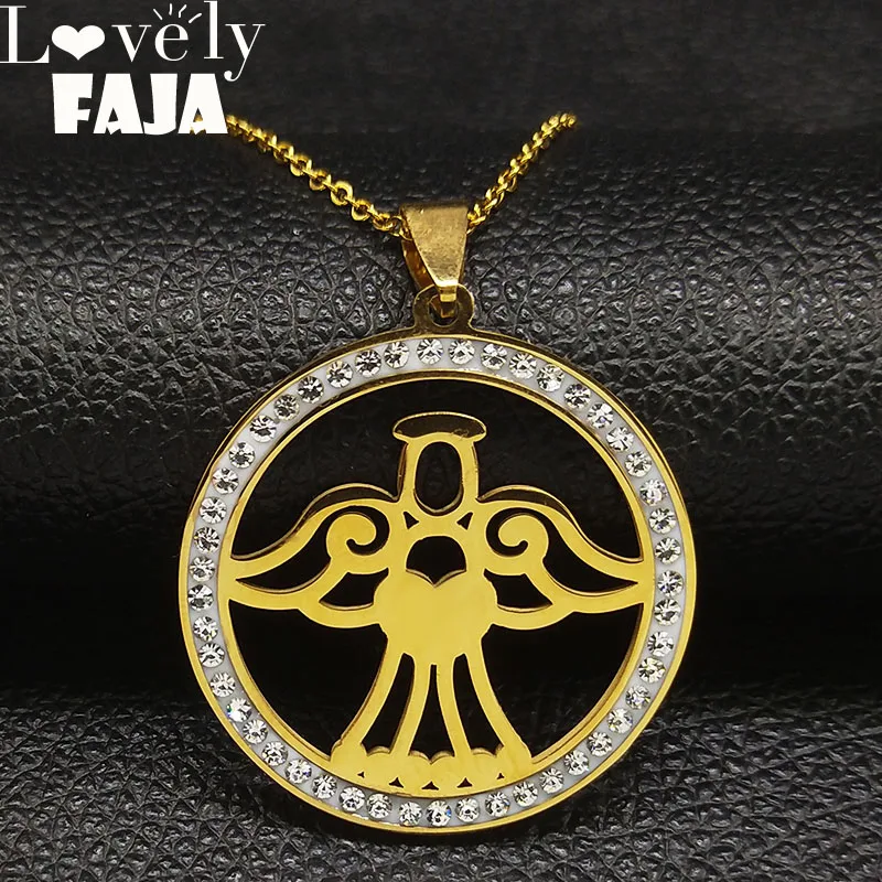 2021 модное ожерелье из нержавеющей стали с кристаллами под углом для женщин