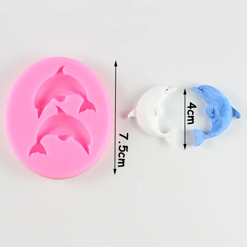 Sugarcraft морские животные силиконовые формы Дельфин помадка Плесень DIY украшения торта инструменты Кекс Конфеты Полимерная глина форма шоколада