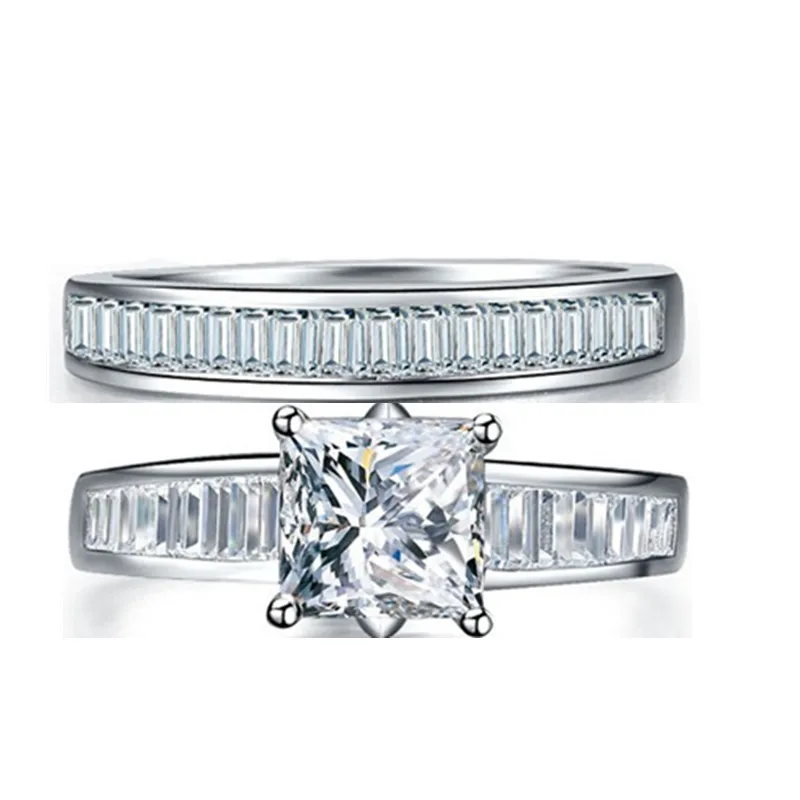 2.5Ct Элегантные Свадебные Кольца с лестницы для женщин синтетические кольца