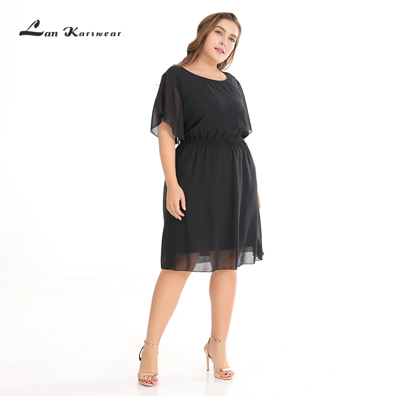 Женское платье с коротким рукавом Lan Karswear повседневное пляжное свободное