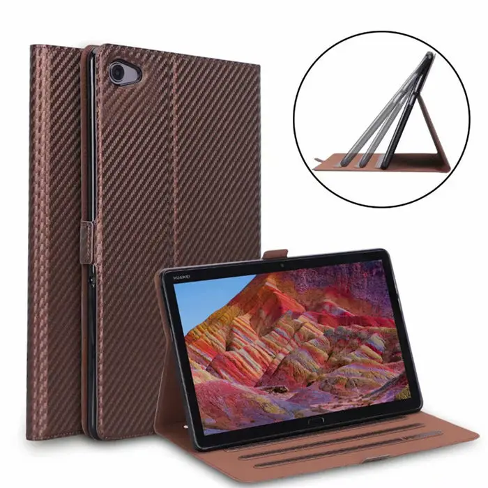 Brown M5 lite 10 из искусственной кожи чехол тонкий светильник противоударный защитный Стенд для huawei MediaPad M5 Lite 10,1 умный планшет - Цвет: Brown