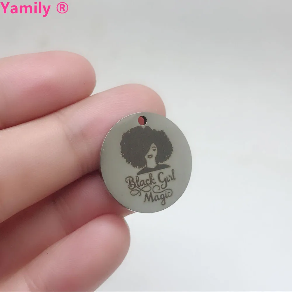 Подвеска Yamily из нержавеющей стали 3 шт./22 мм черная девушка волшебные подвески для