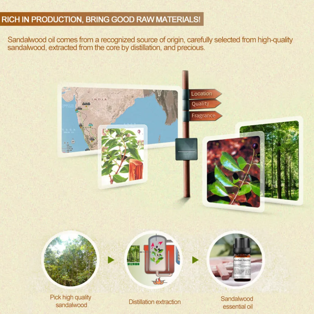 100% натуральное эфирное масло сандалового дерева 10 мл активирует массажное для