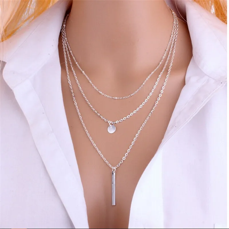 Женские многослойные ожерелья и подвески 2 цвета ювелирные украшения в богемном