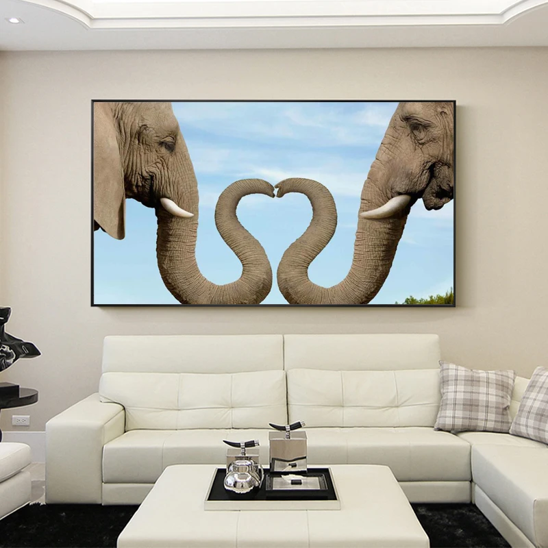Современные плакаты и принты животных настенное искусство холст живопись слон