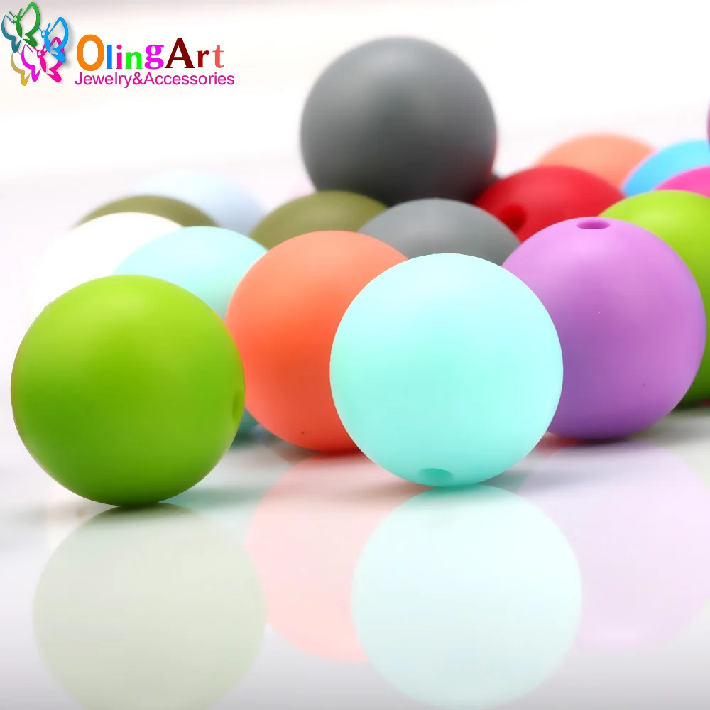OlingArt 16pcs/Lot Teething Toys Silicone Round Beads 12mm Baby Toys Tooth DIY Silicone Teether Necklace Bead Jewelry Baby Care images - 6