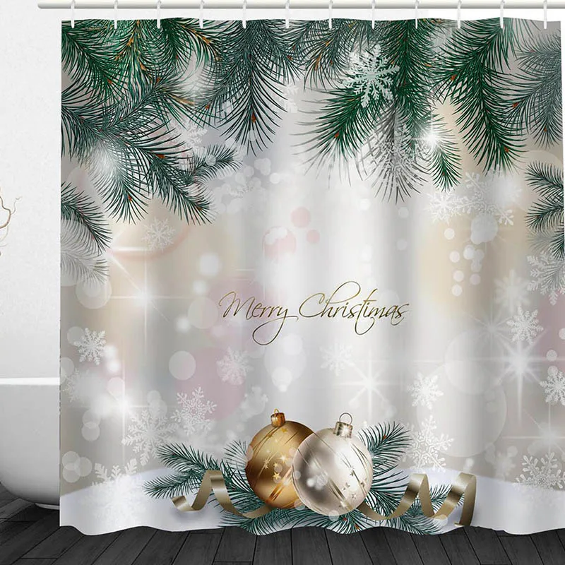 A7 Рождественские украшения Xmas домашняя занавеска для душа Санта Клаус Снеговик дерево ясная печатная Шторка для ванной содержит - Цвет: A7