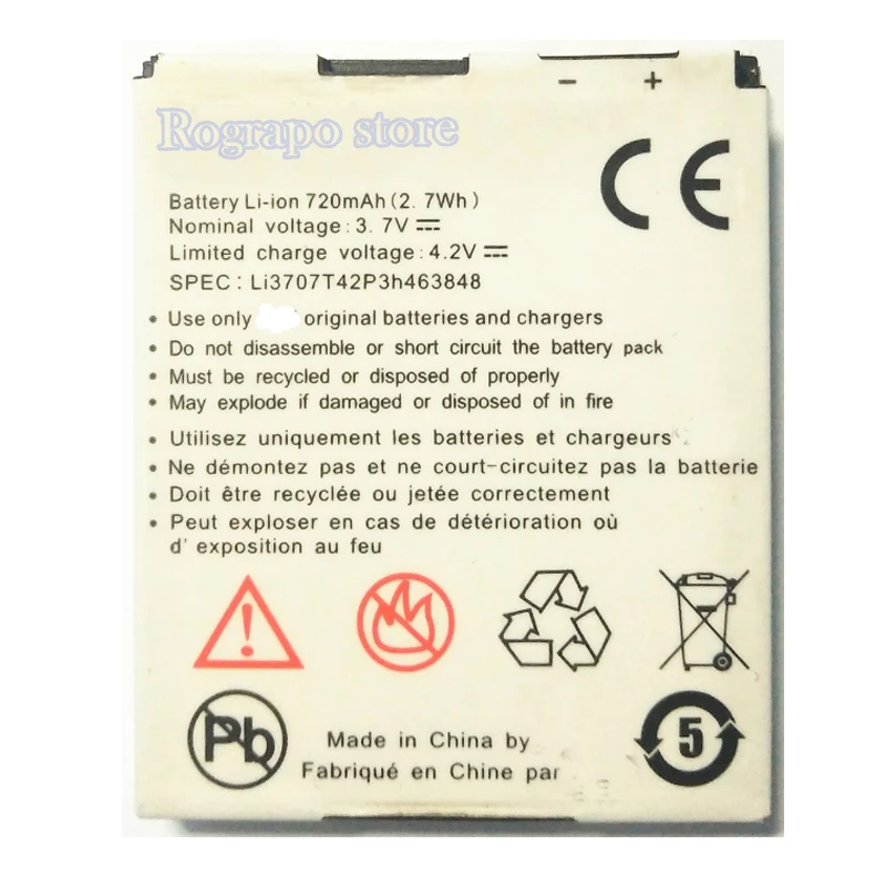

Сменный аккумулятор для ZTE F280 F228 F285 A933 A711 MTC Li3707T42P3H463848, 3,7 в, 720 мАч, аккумуляторы