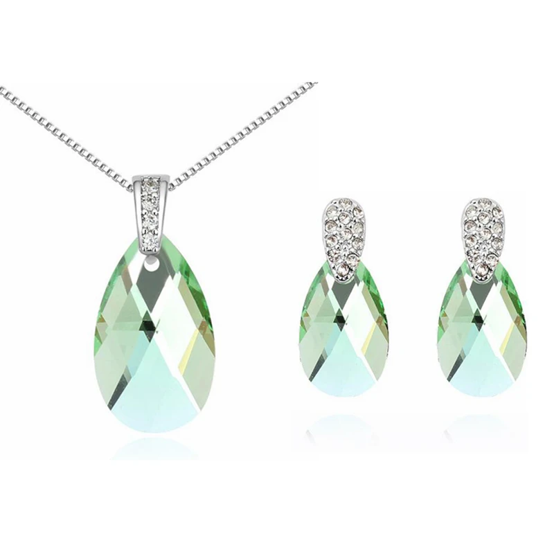 Женский ювелирный комплект из колье и серёг с австрийским кристаллом SWAROVSKI|crystals