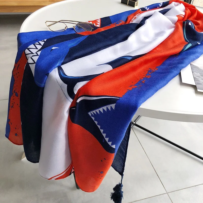 Женский хлопковый шарф с кисточкой животным принтом Дизайн мусульманский