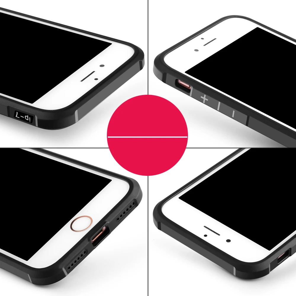 3D Рельеф Печати ультратонкий CaseFor iphone7 7 Плюс Матовое ТПУ Щит 360 градусов полная