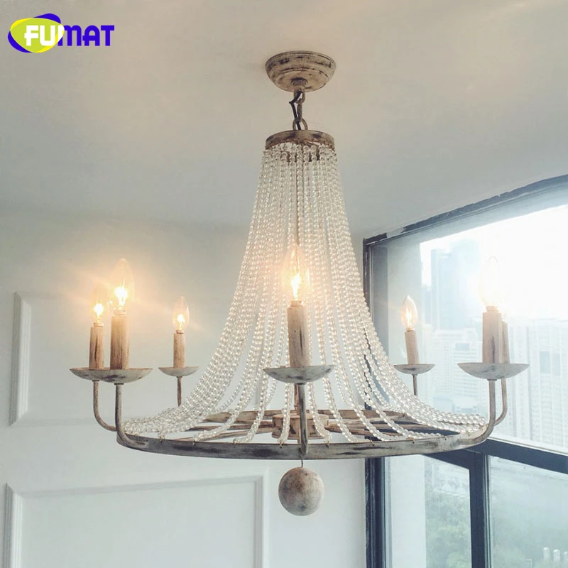 

FUMAT American Nordic Living Room Restaurant Pendant Lamp LED Artist Metal Crystal Lights Antique Finished Metal Pendant Light