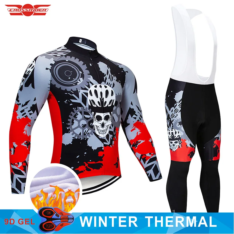 

Мужской комплект одежды для езды на велосипеде, зимняя флисовая куртка с подкладкой из трикотажа и брюк, модель 2022 года