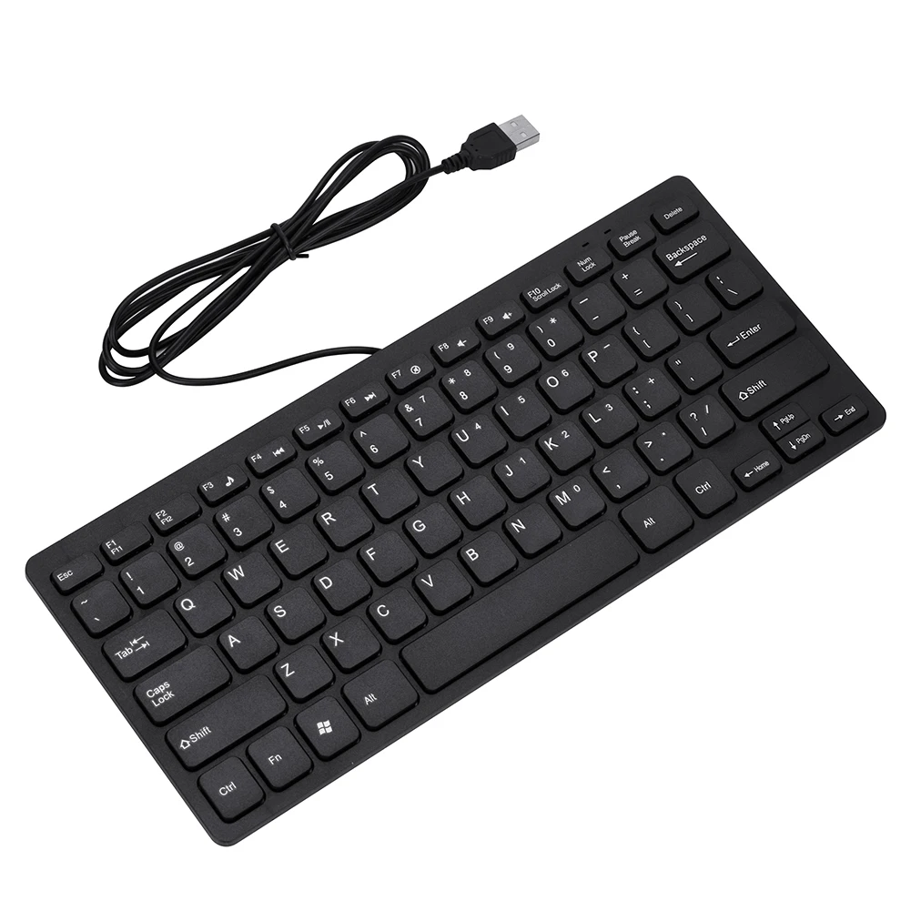 Мини 78 клавиш клавиатура ультра тонкий USB Проводная клавиатура для настольного компьютера ноутбука Бесшумная офисная бизнес маленькие клавиатуры