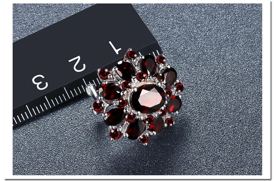 Hutang 15ct Черный гранат серебряные серьги, натуральный драгоценный камень 925 пробы серебряные ювелирные изделия для женщин, подарок на Рождество