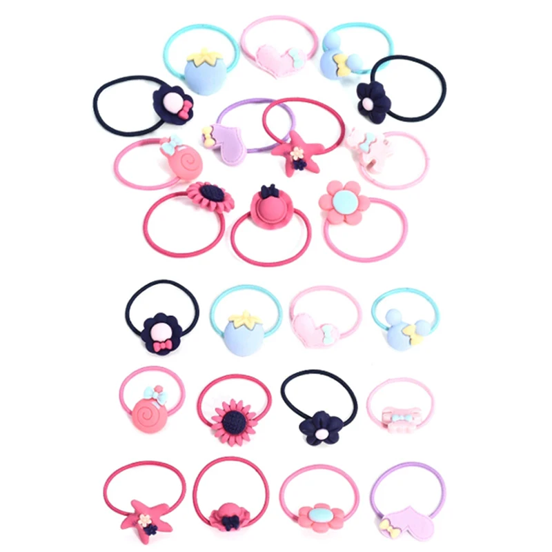 

10pcs Fashion Kids Elastic Hair Bands Headbands Soft Fabric Cartoon Girls Hairband Children Hair Accessories Rubber Band