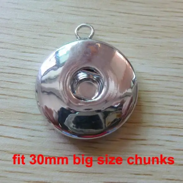 (Min order $15) 10pcs/lot new 30mm big size New silver Big snap button charm pendant for necklace fit diy jewelry | Украшения и