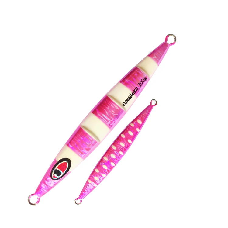 pink luminous FUNADAIKO lead jig Металическая дергающаяся свечение Зебра Рыбалка океан рыболовное судно блесна, приманка, вялая блесна, блесна, дергающаяся приманка, kabura 200g 250g 450g Отсадочная машина - Цвет: pink luminous
