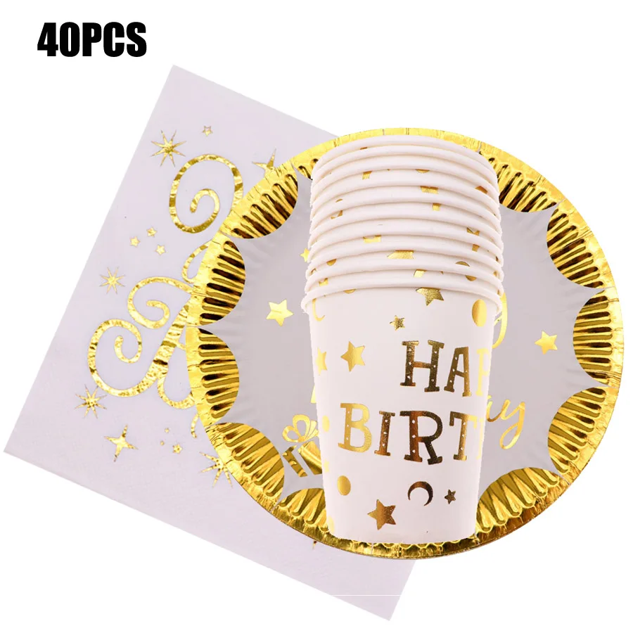 Золотая фольга с днем рождения Свадебная Салфетка под тарелку кружку декор для