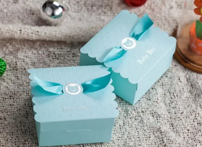 Детская коробка для душа конфетные сувениры синие розовые украшения вечеринки