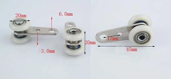 Оптовая продажа 40 шт. маленькие роликовые подшипники детали для окон подвесное