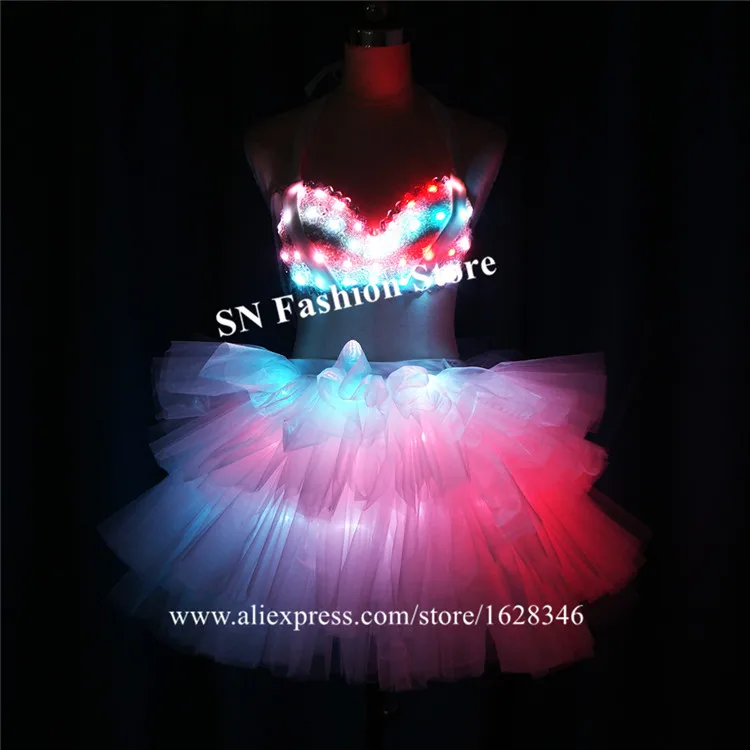 Женское программируемое полноцветное платье светодиодные костюмы для бальных