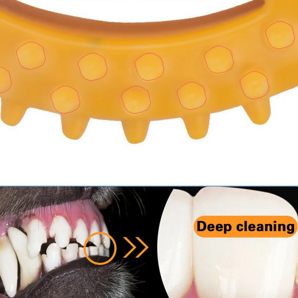 Durable Dog Chew Toys TPR Bone Toy For Large Small Dogs Training Interactive 1PCS Yellow/Blue | Дом и сад