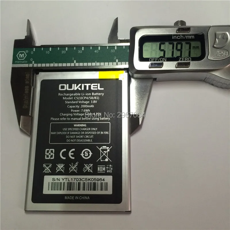 Mobile phone battery for OUKITEL C5 2000mAh High capacit Accessories | Мобильные телефоны и аксессуары
