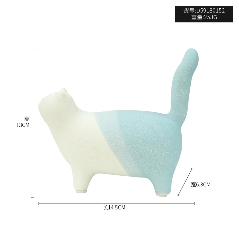 

Nordic cute ceramic cat ornaments Living room cabinet home decoration crafts candy color wedding gift cats figurines statue