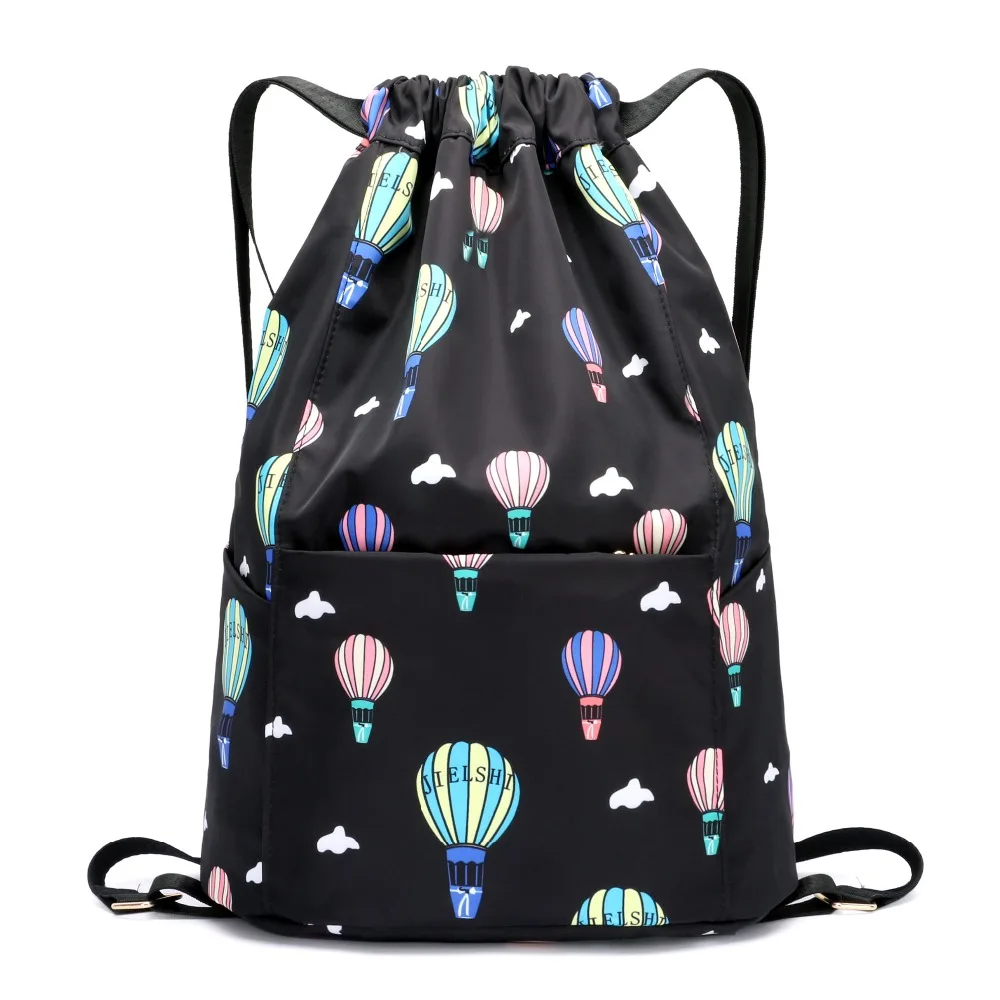 JielangShi Drawstring Backpack Simple Large Capacity Print Double Shoulder Lightweight Sports Fitness Bag | Багаж и сумки