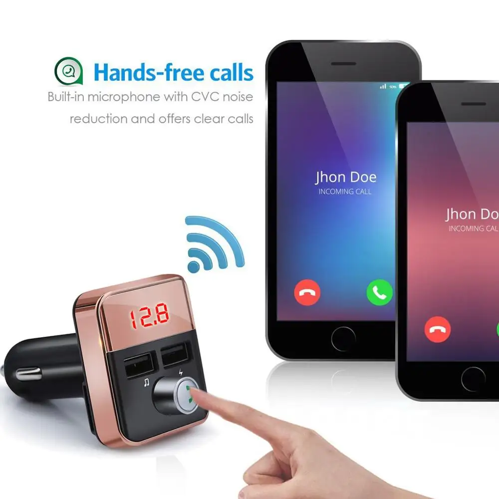 Bluetooth автомобильный fm передатчик беспроводной радиоадаптер USB зарядное