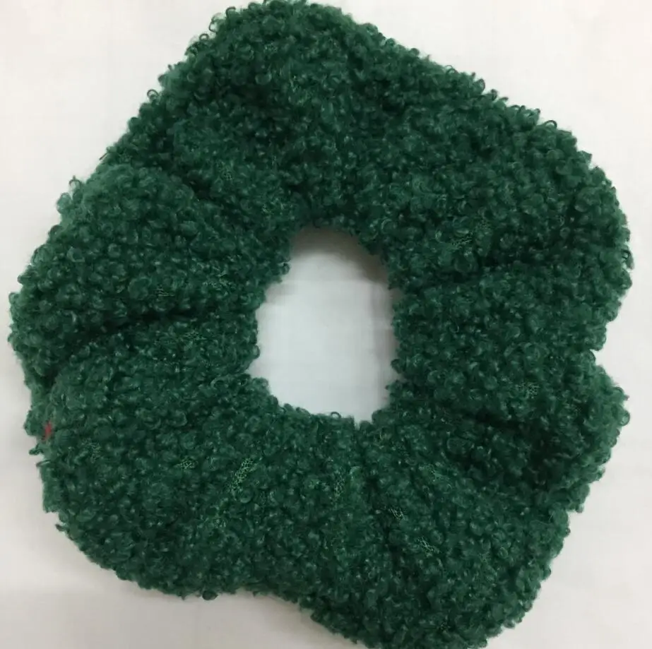 Green Новое поступление; Симпатичные Модные женские мягкий, плюшевый бархат резинки для волос зимняя резинки для волос для девочек, аксессуар для волос тканью; прическа хвостик; - Цвет: Green