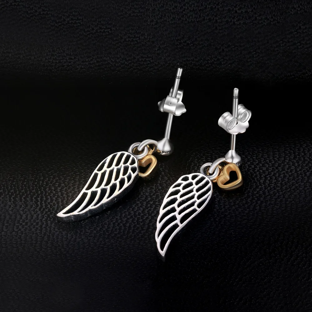 Jewelrypalace реальные 925 пробы Серебряные серьги Eternity Угловые Крылья стержня для