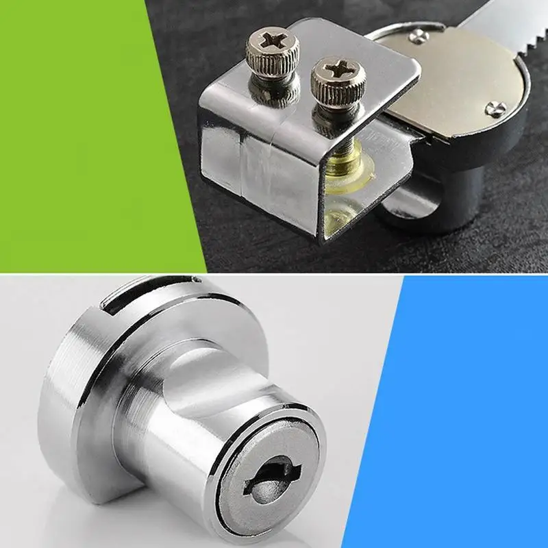 Durable Practical Cabinet Sliding Glass Door Lock+Keys For Reptile Vivarium Showcase Display Case