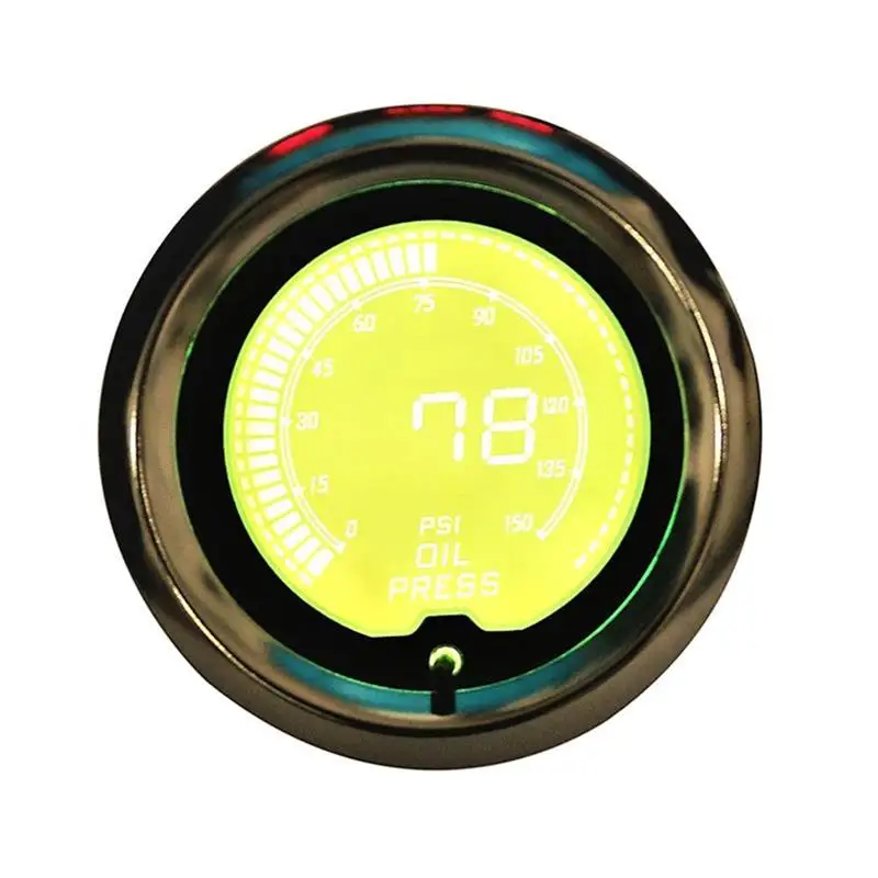 oil pressure gauge " 52 мм 7 цветов светодиодный индикатор Boost/вода/Температура масла/давление масла/Вольт/Тахометр Автомобильный датчик+ Датчик стручки tacometro turbo boost контроллер - Цвет: oil pressure gauge