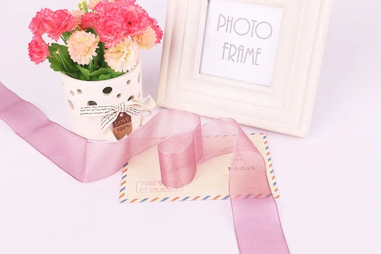 Лента из органзы прозрачная однотонная в Корейском стиле 38 мм | Дом и сад