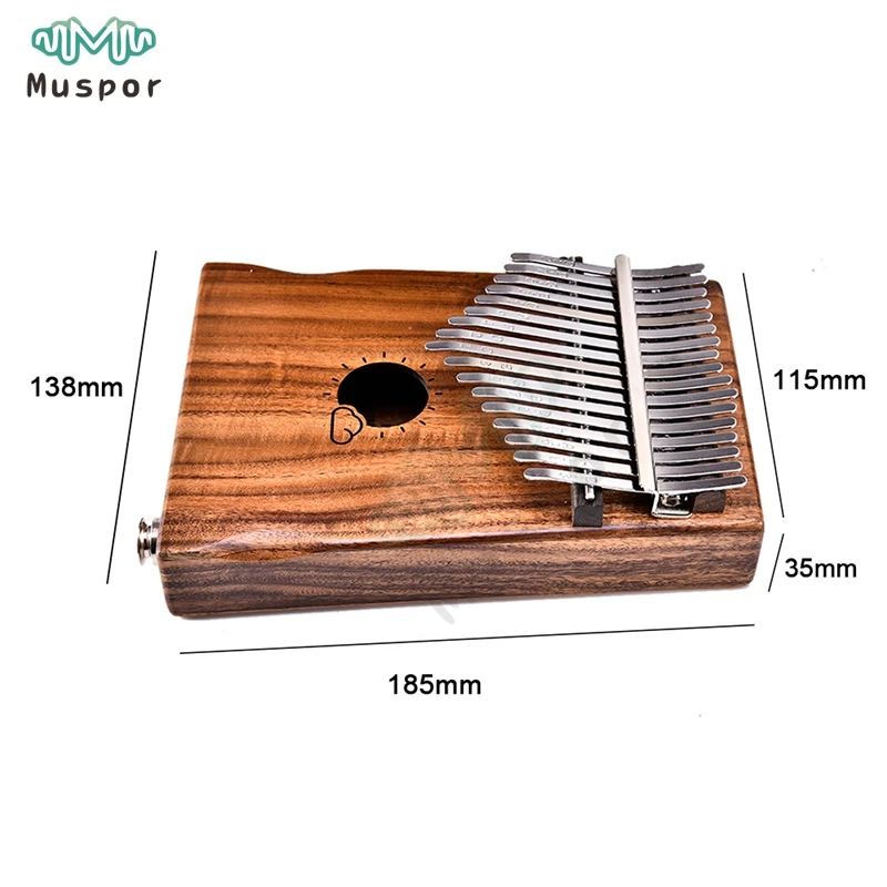 

17 Keys EQ kalimba Solid Acacia Thumb Piano Link Speaker Electric Pickup with Bag Cable Sun Cloud Style